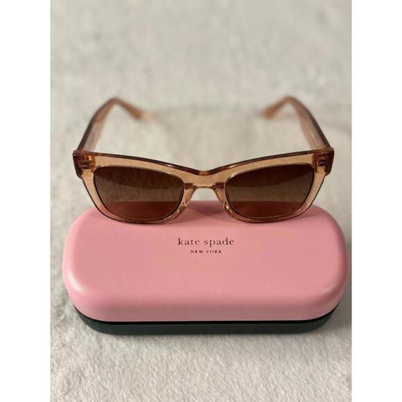 Kate Spade Pink Glitter Gradient Cat Eye KS Aimee Sunglasses QR0HA 50-21-140 - Picture 1 of 7